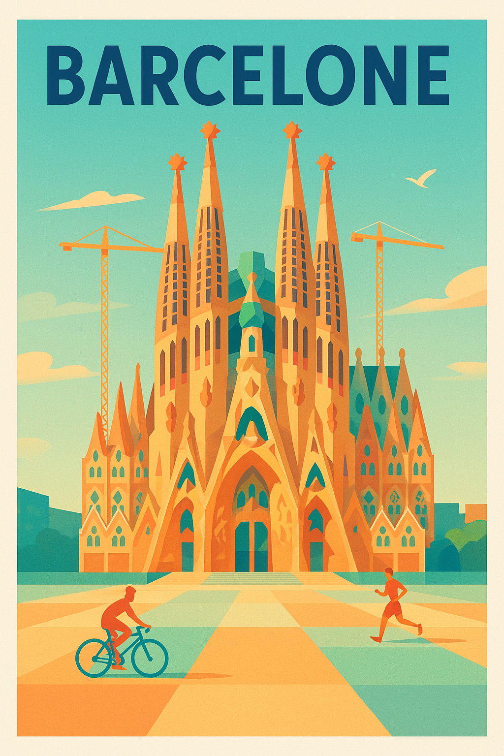 Affiche de Barcelone - Lumière dorée sur la Sagrada Família