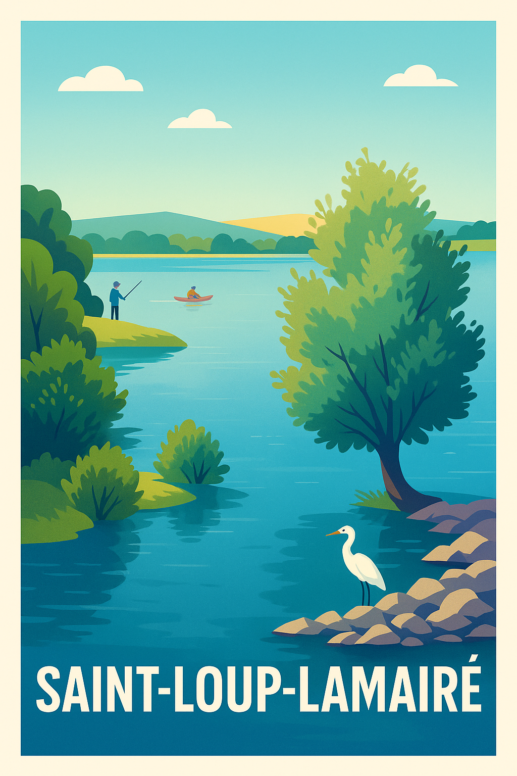 Affiche Saint-Loup-Lamaire — Évasion nature au fil de l'eau · poster d'art de Saint-Loup-Lamaire