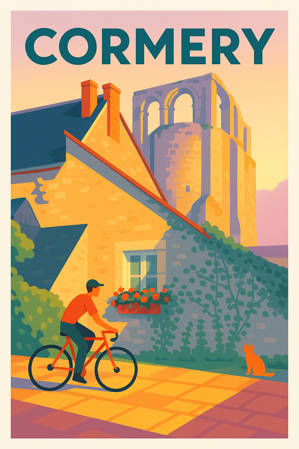 Affiche de Cormery - Charme et douceur à vélo au cœur de la ville