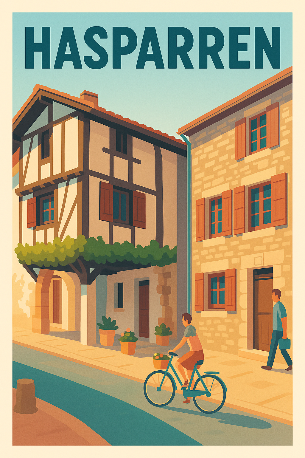Affiche de Hasparren - Charme et douceur de vie basque