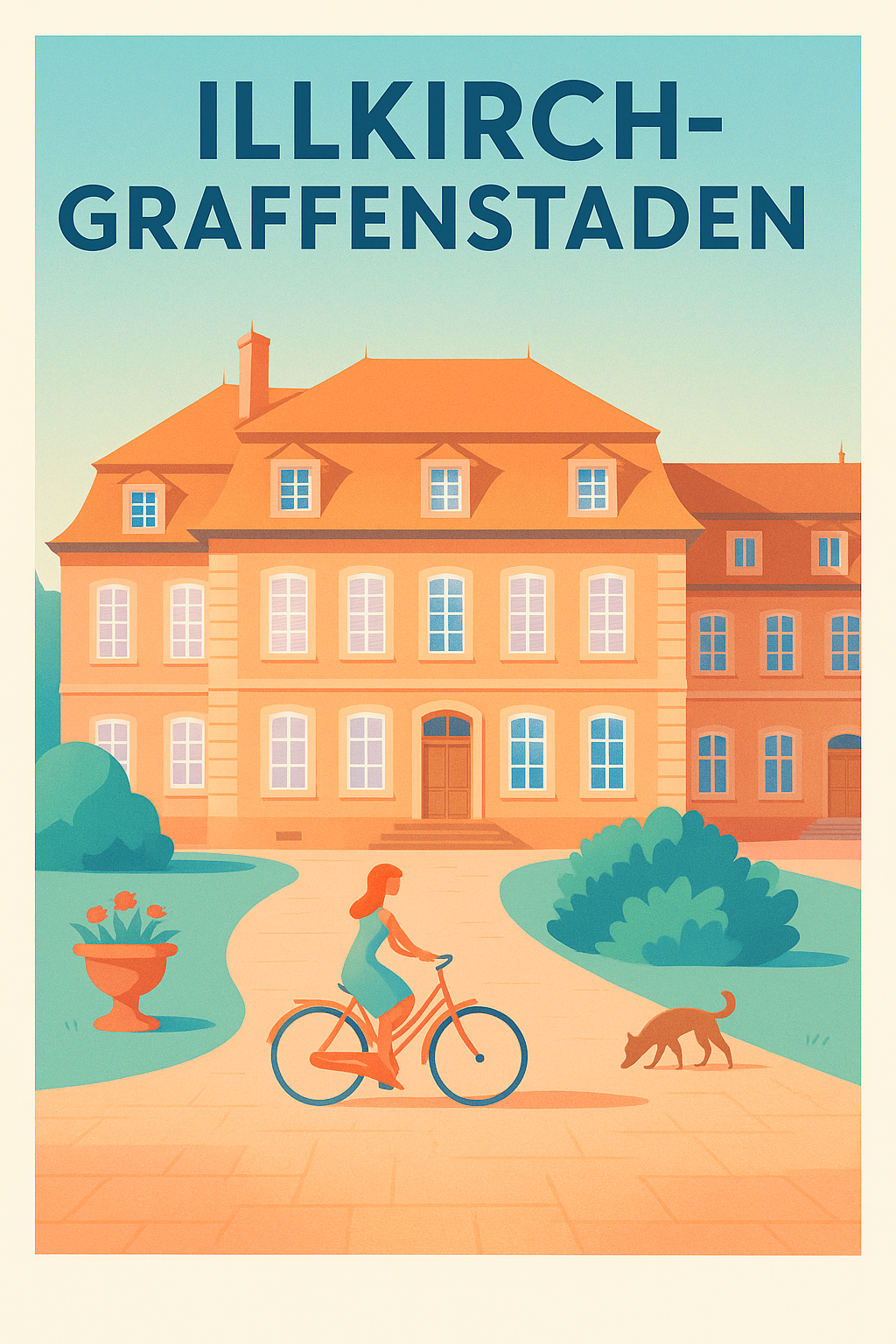 Affiche Illkirch-Graffenstaden — Charme et douceur de vivre · poster d'art de Illkirch-Graffenstaden