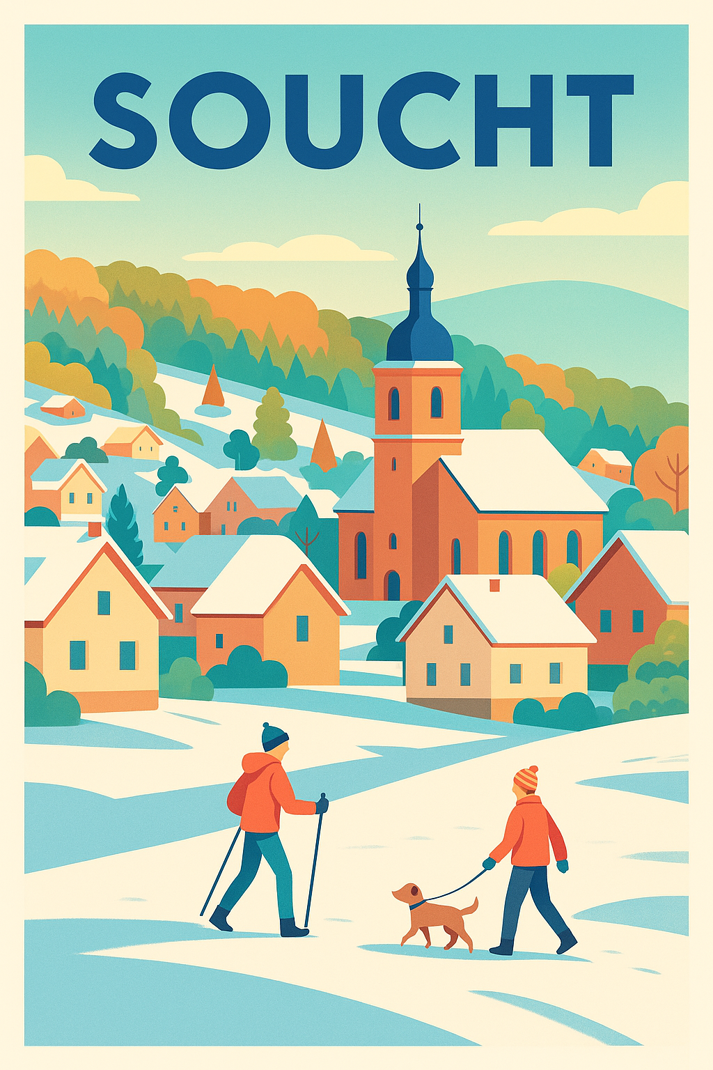 Affiche de Soucht - Charme hivernal au cœur du village