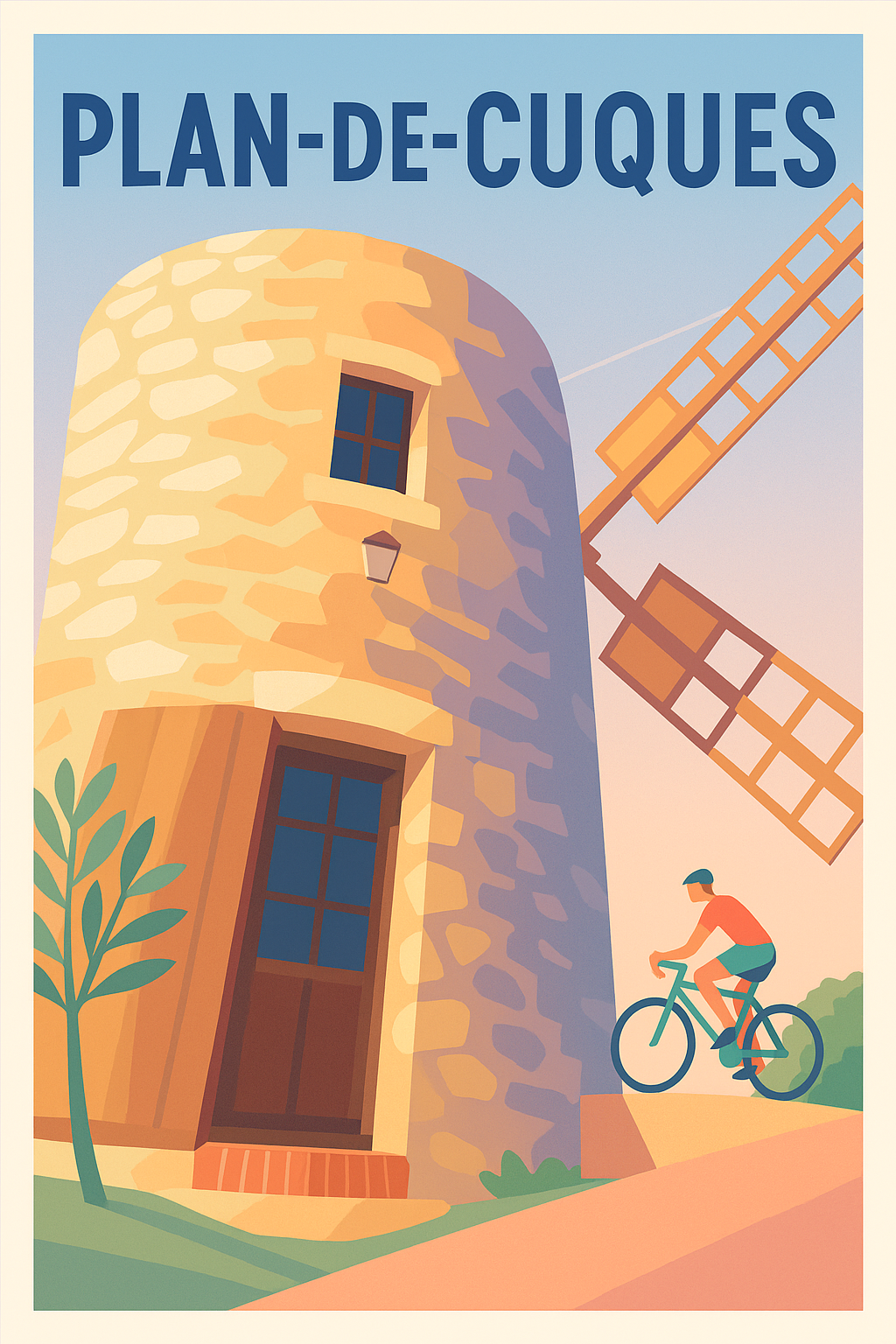 Affiche de Plan-de-Cuques - Lumières du soleil sur le moulin