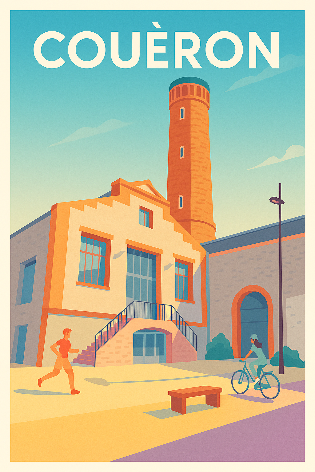 Affiche Couëron — Ambiance détendue entre patrimoine et modernité · poster d'art de Couëron