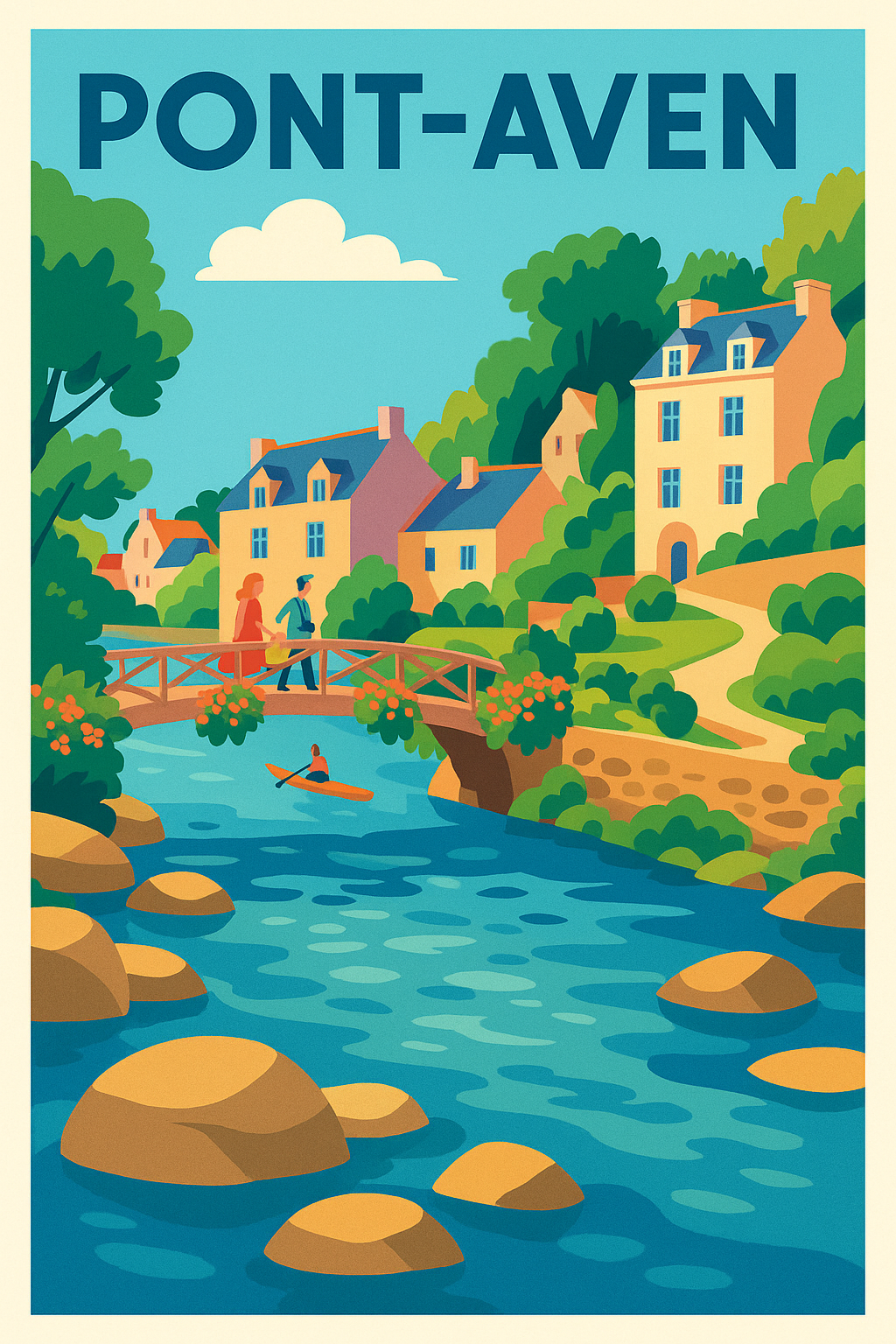 Affiche de Pont-Aven - Charme bucolique au fil de l'eau