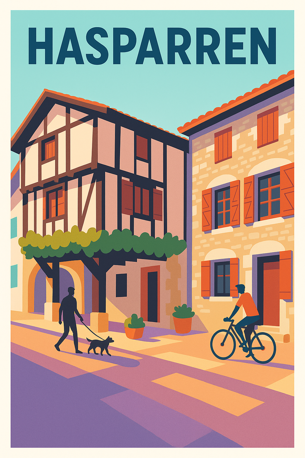 Affiche de Hasparren - Charme et douceur de la vie basque