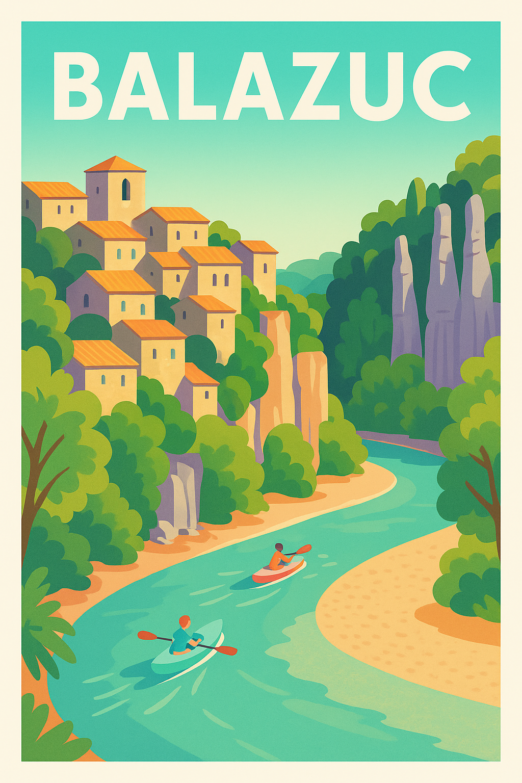 Affiche Balazuc — Évasion au fil de l'Ardèche · poster d'art de Balazuc