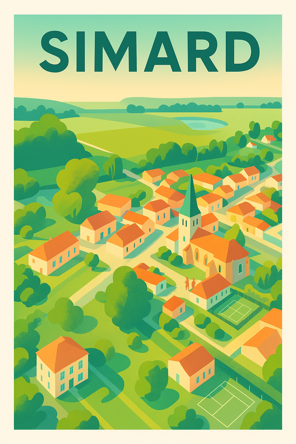 Affiche de Simard - Charme bucolique et douceur de village