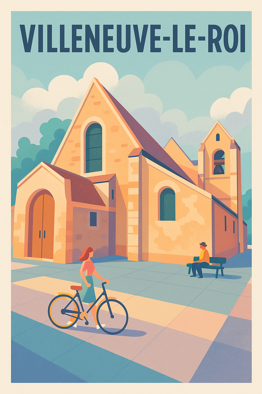 Affiche de Villeneuve-le-Roi - Charme et douceur du patrimoine local