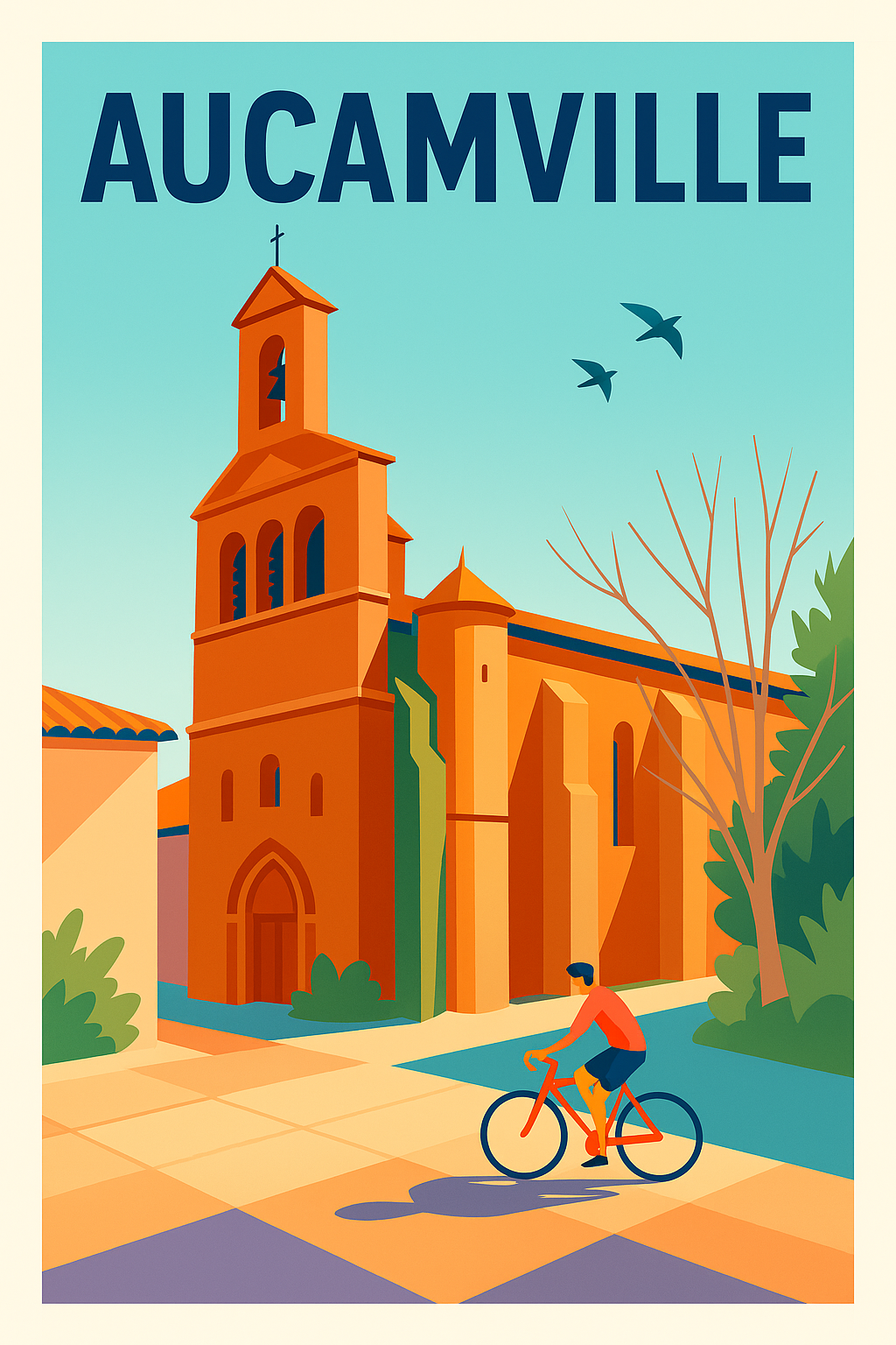 Affiche de Aucamville - L'élégance architecturale à vélo