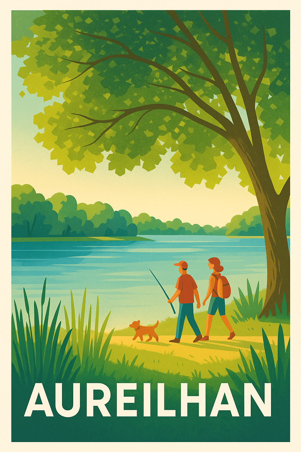Affiche de Aureilhan - Promenade au bord du lac