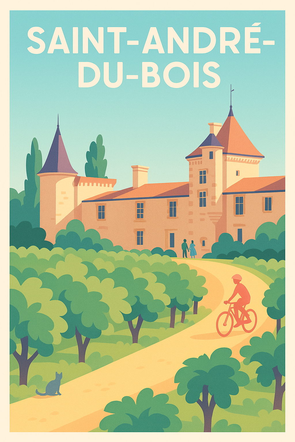 Affiche Saint-André-du-Bois — L'Échappée Verte et Historique · poster d'art de Saint-André-du-Bois