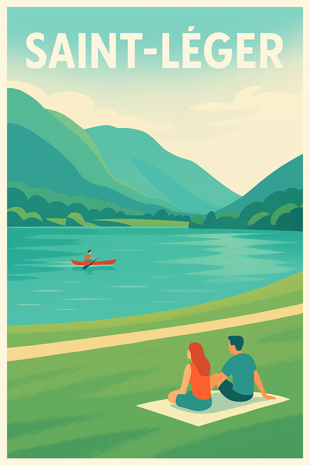 Affiche de Saint-Léger - Une invitation à la détente au bord de l'eau