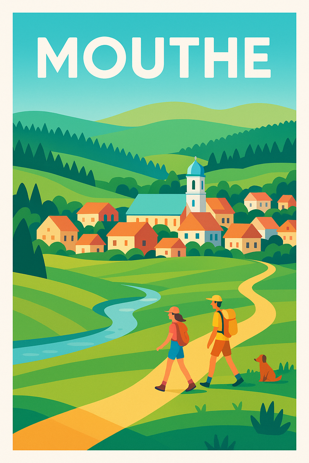 Affiche de Mouthe - Au cœur des paysages verdoyants du Jura