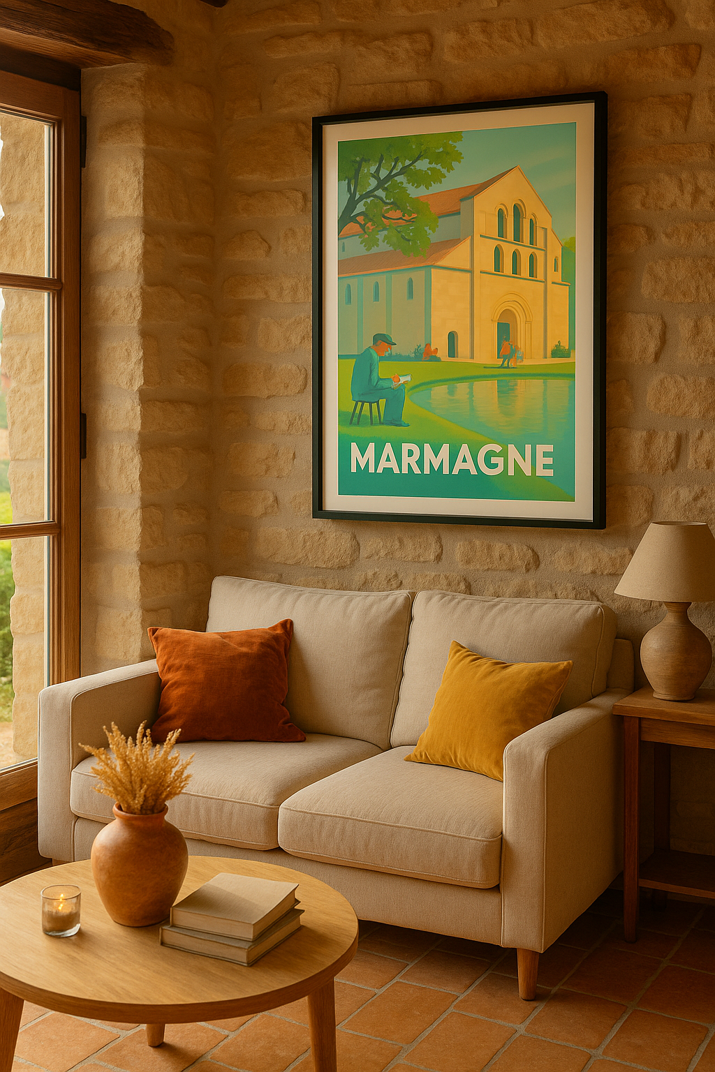 Affiche Marmagne — Sérénité et patrimoine en pleine nature · poster d'art de Marmagne