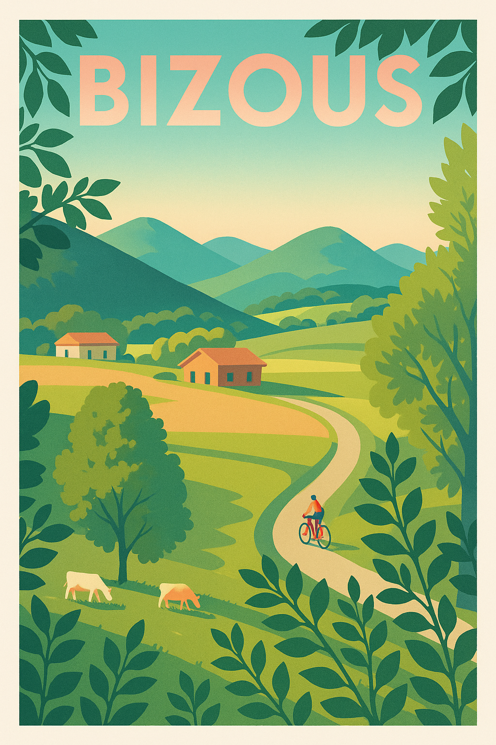 Affiche de Bizous - Évasion bucolique et sérénité champêtre