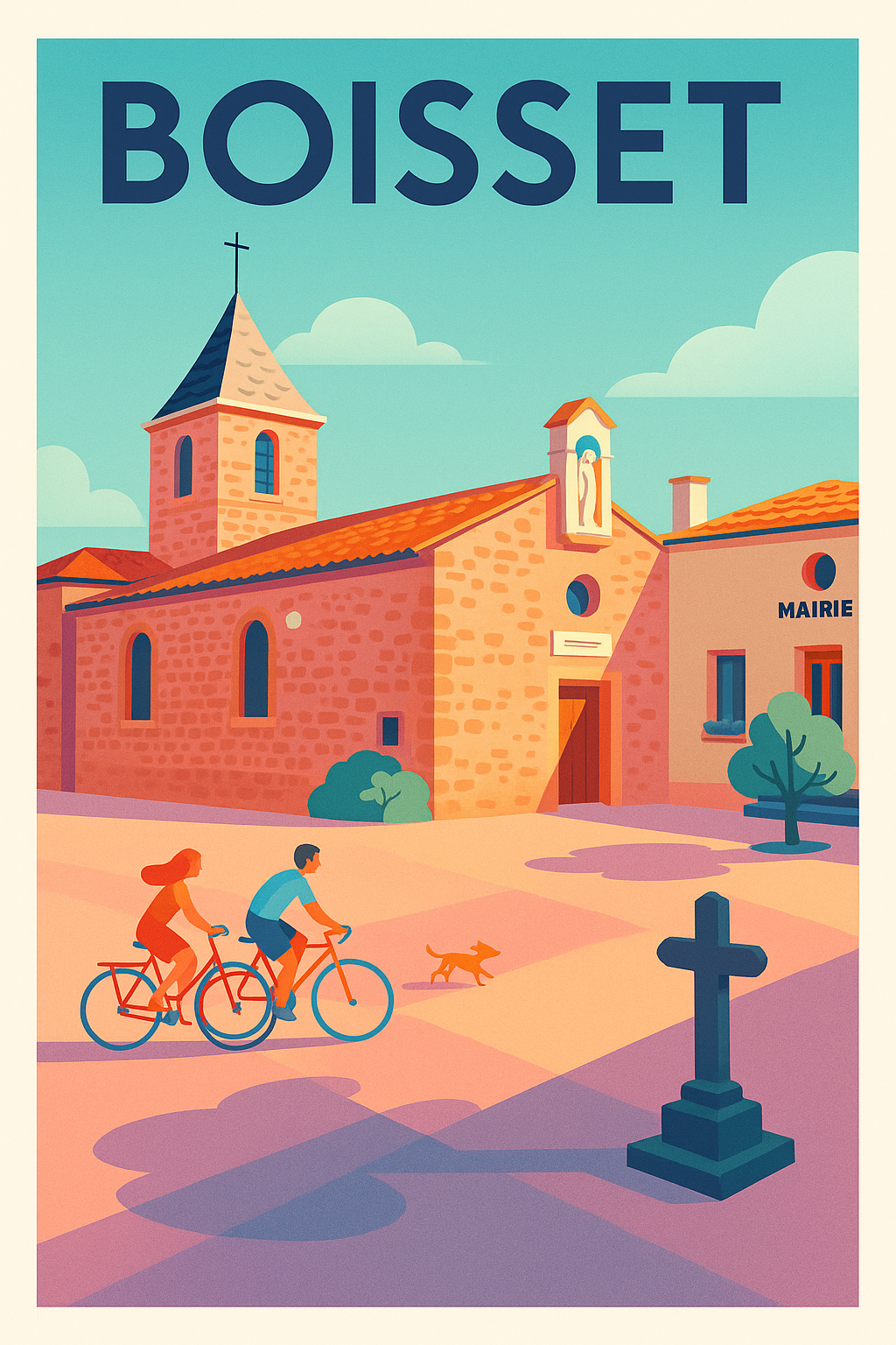 Affiche Boisset — Charme et douceur de vie au cœur du village · poster d'art de Boisset