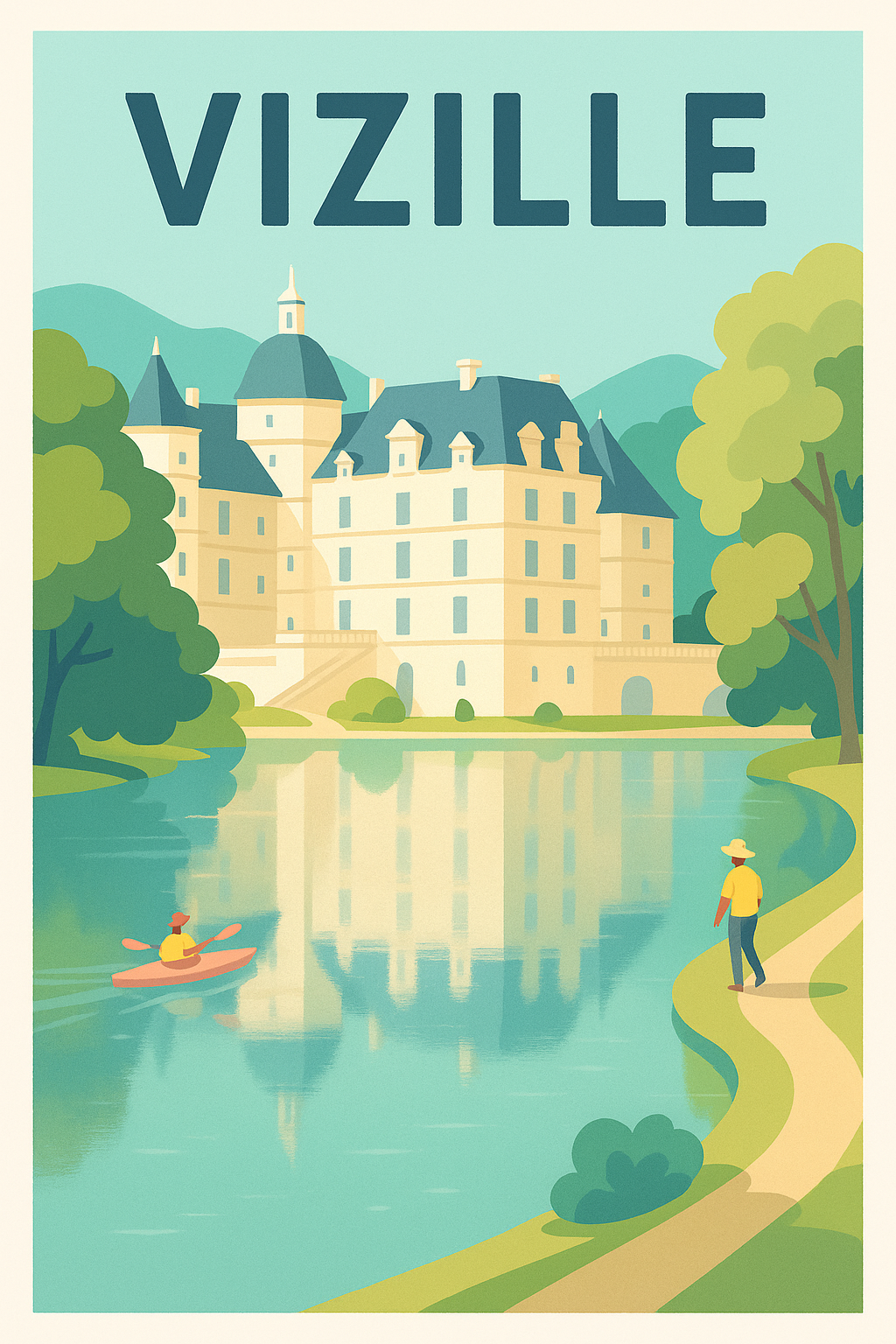 Affiche de Vizille - Harmonie et éclat au bord de l'eau