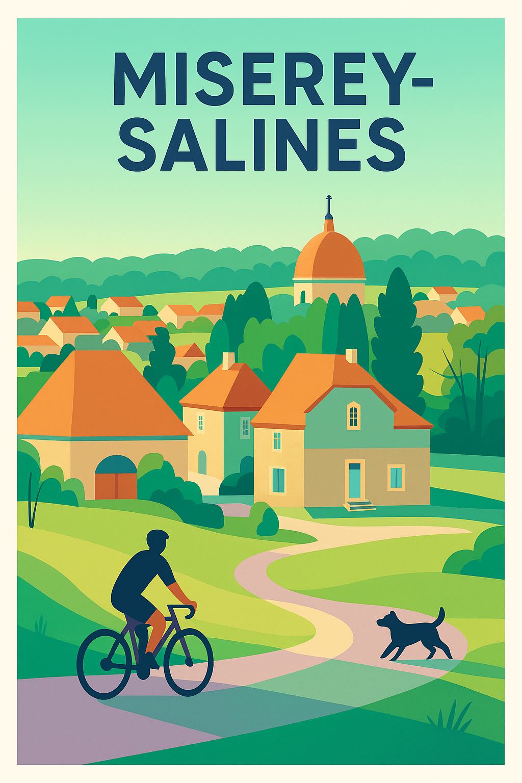 Affiche de Miserey-Salines - Tranquillité et charme à vélo