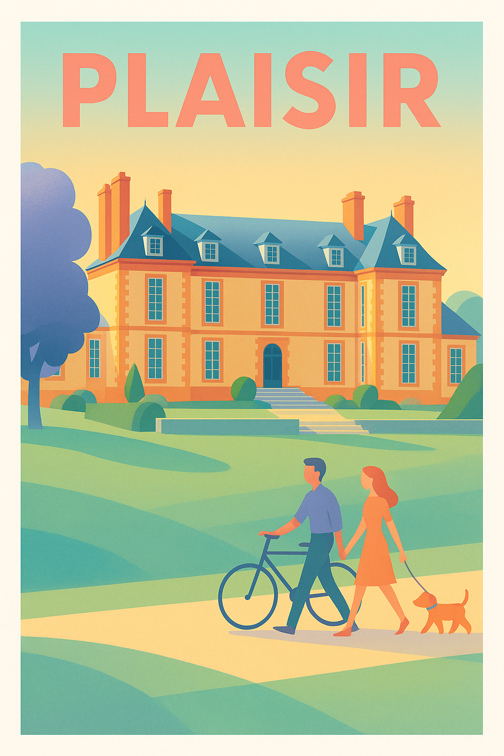 Affiche Plaisir — Évasion romantique en bord de parc · poster d'art de Plaisir