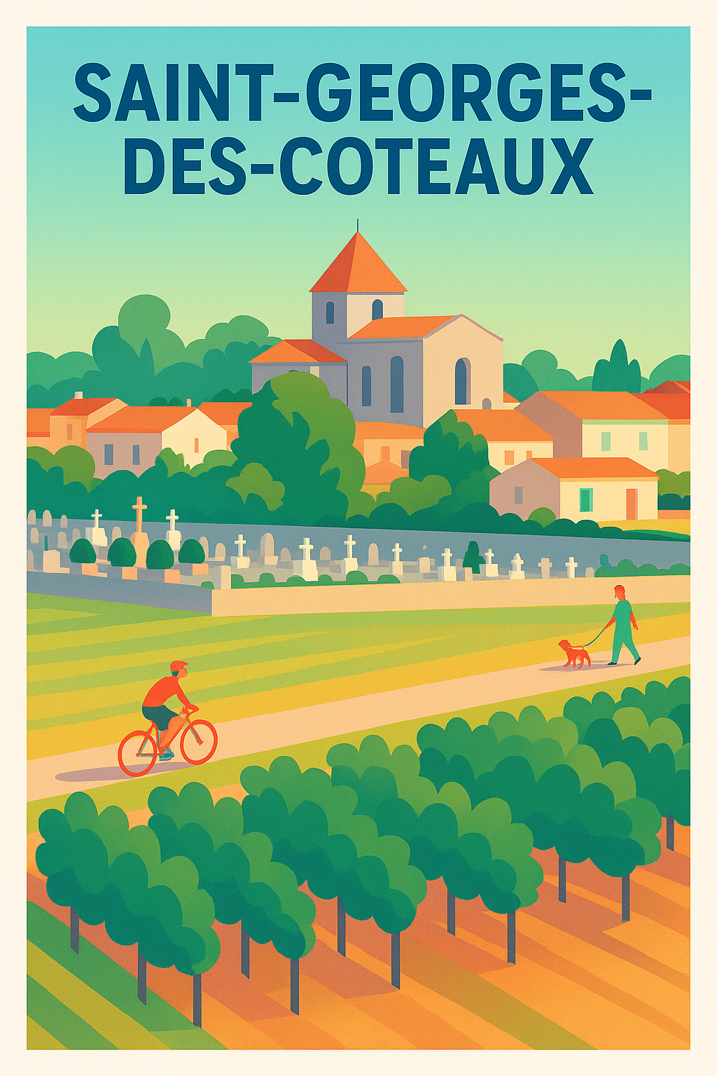 Affiche de Saint-Georges-des-Coteaux - Promenade bucolique au cœur du village