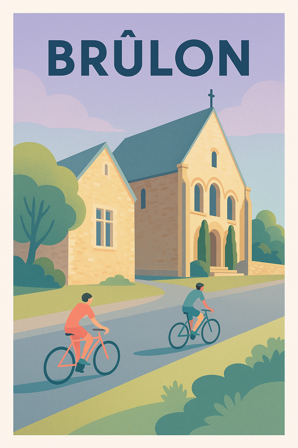 Affiche de Brûlon - Escapade à vélo au cœur du village