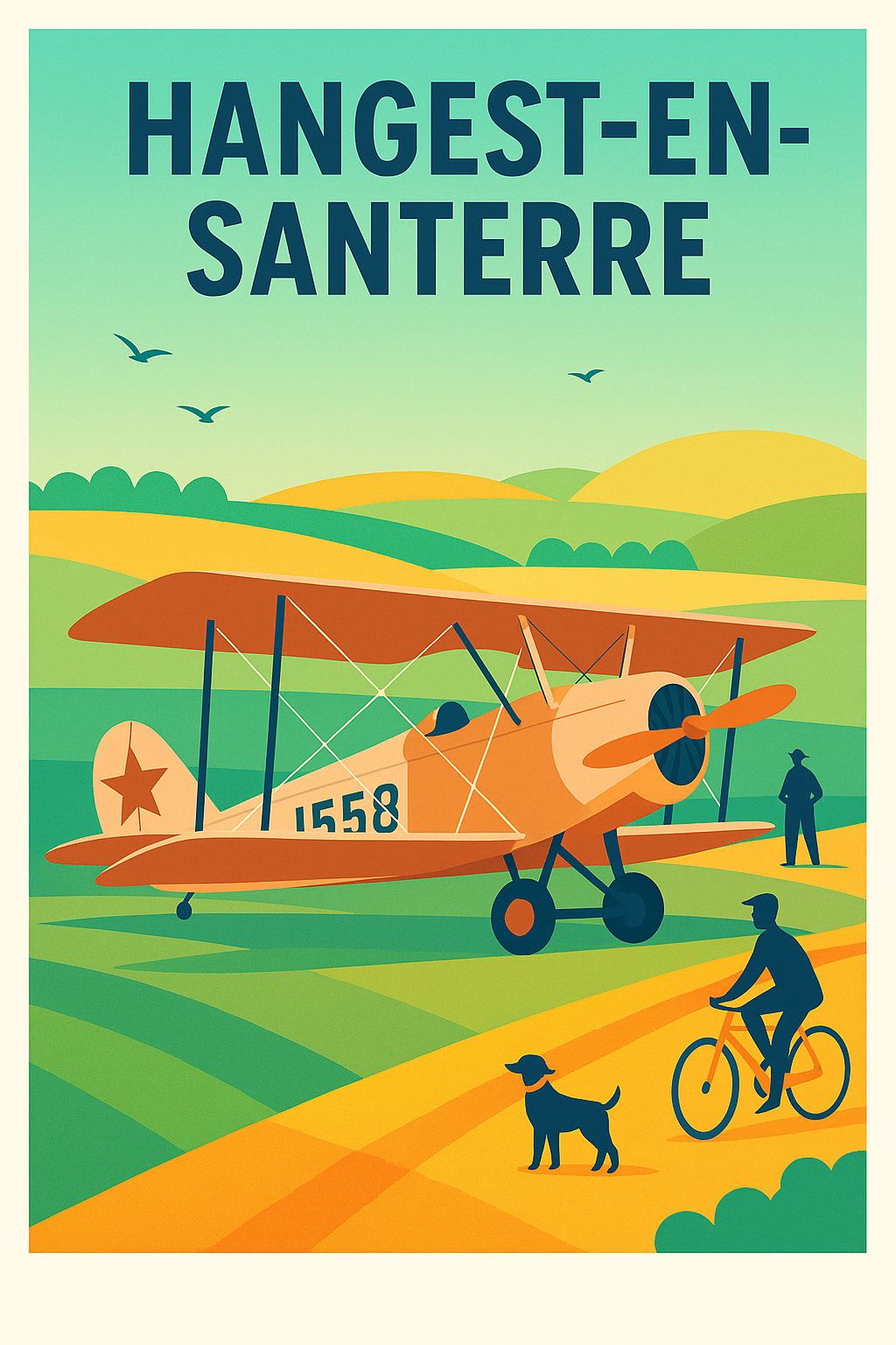 Affiche de Hangest-en-Santerre - Invitation au voyage vintage