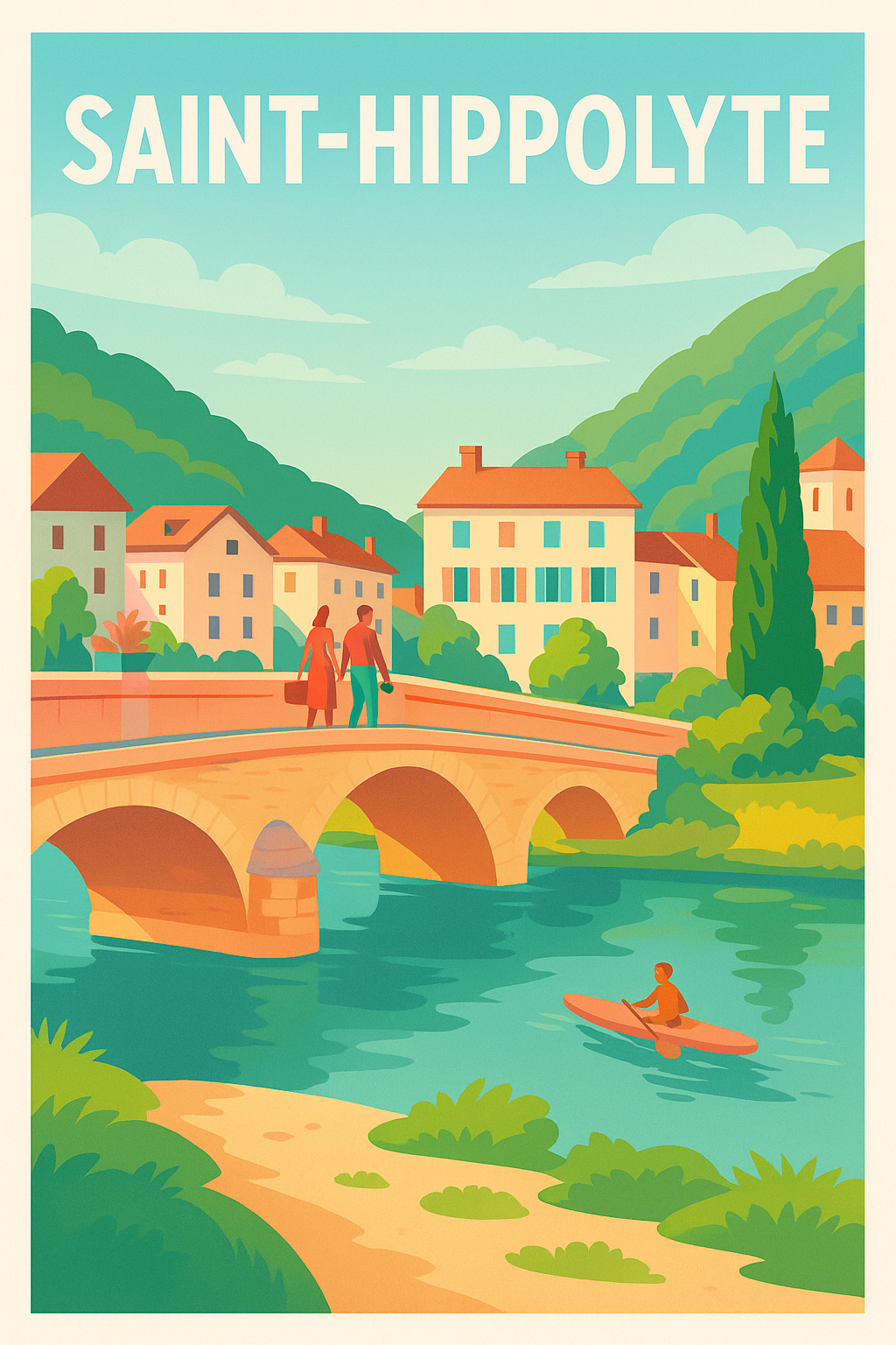 Affiche de Saint-Hippolyte - Charme bucolique au fil de l'eau
