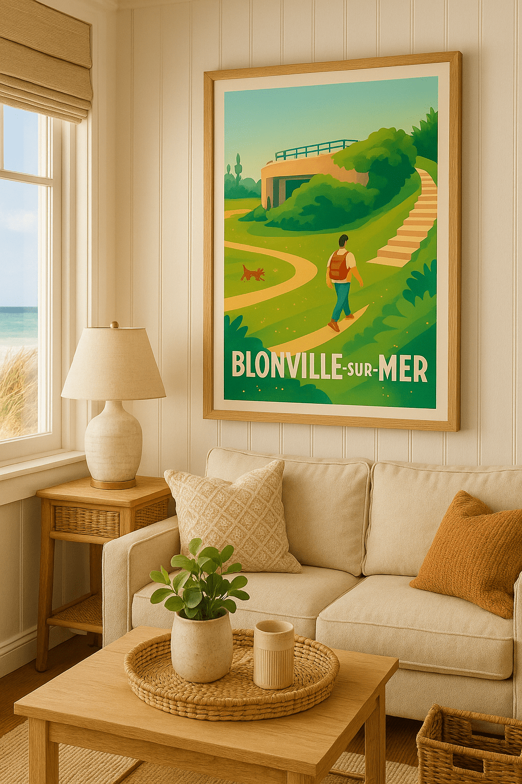 Calvados France Affiche de Blonville-sur-Mer - Balade sereine au cœur de la nature normande