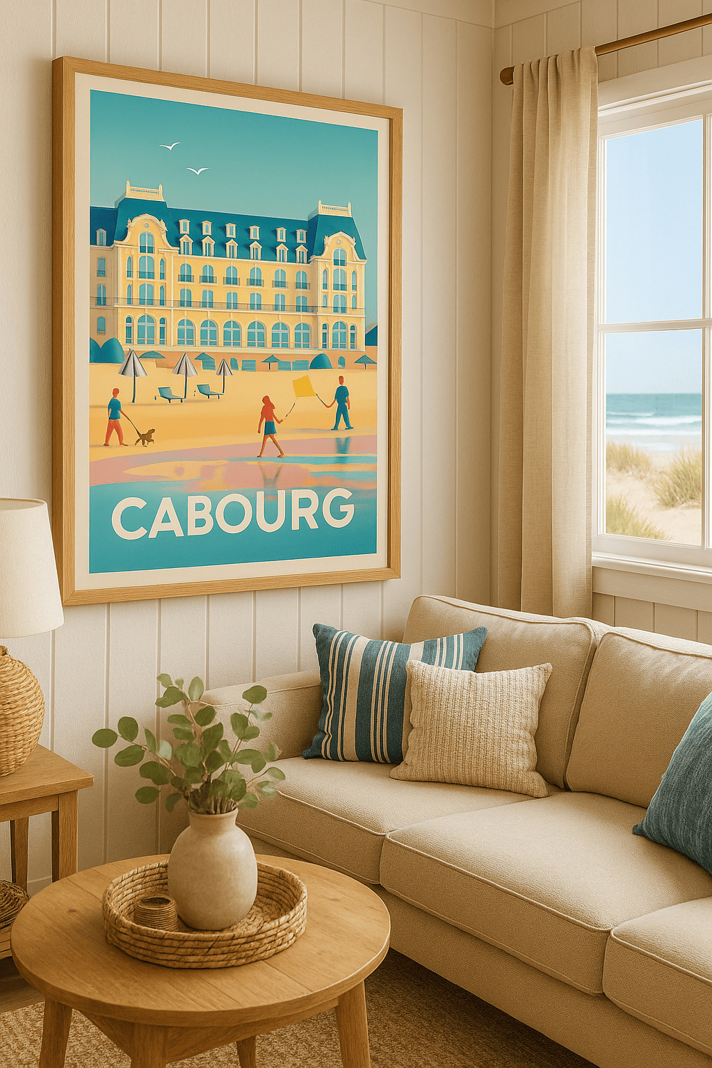 Calvados France Affiche de Cabourg - Échappée Belle en Bord de Mer