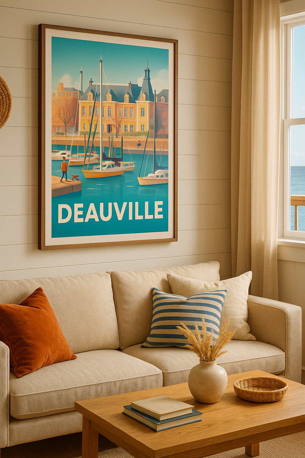 Calvados France Affiche de Deauville - Escapade paisible au bord de l'eau
