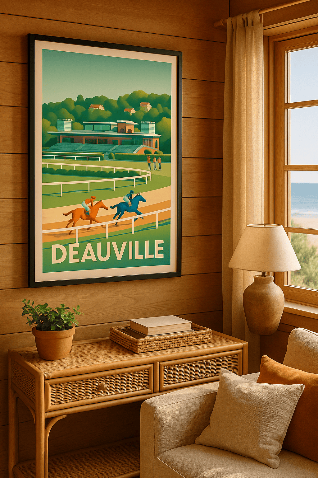 Affiche Deauville — L'élégance des courses hippiques · poster d'art de Deauville