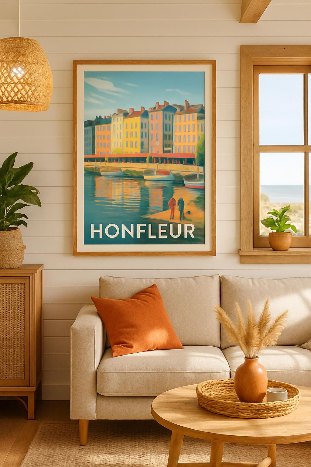 Calvados France Affiche de Honfleur - Charme et couleurs au bord de l'eau