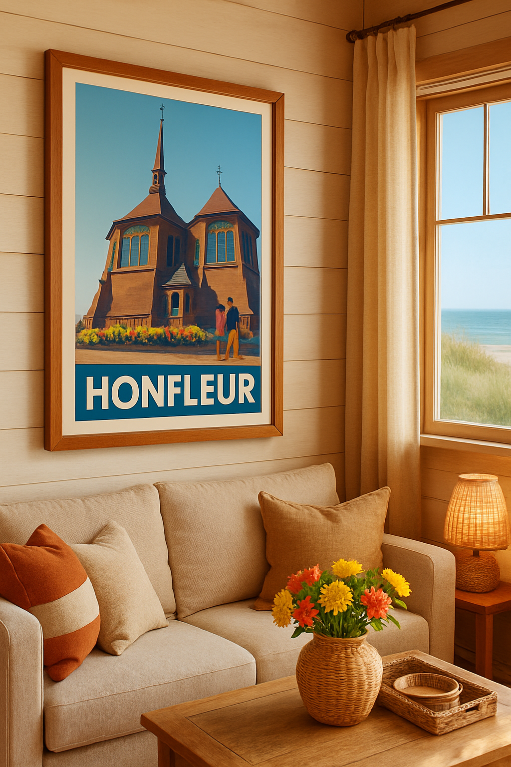 Calvados France Affiche de Honfleur - Charme et Patrimoine en Bord de Mer