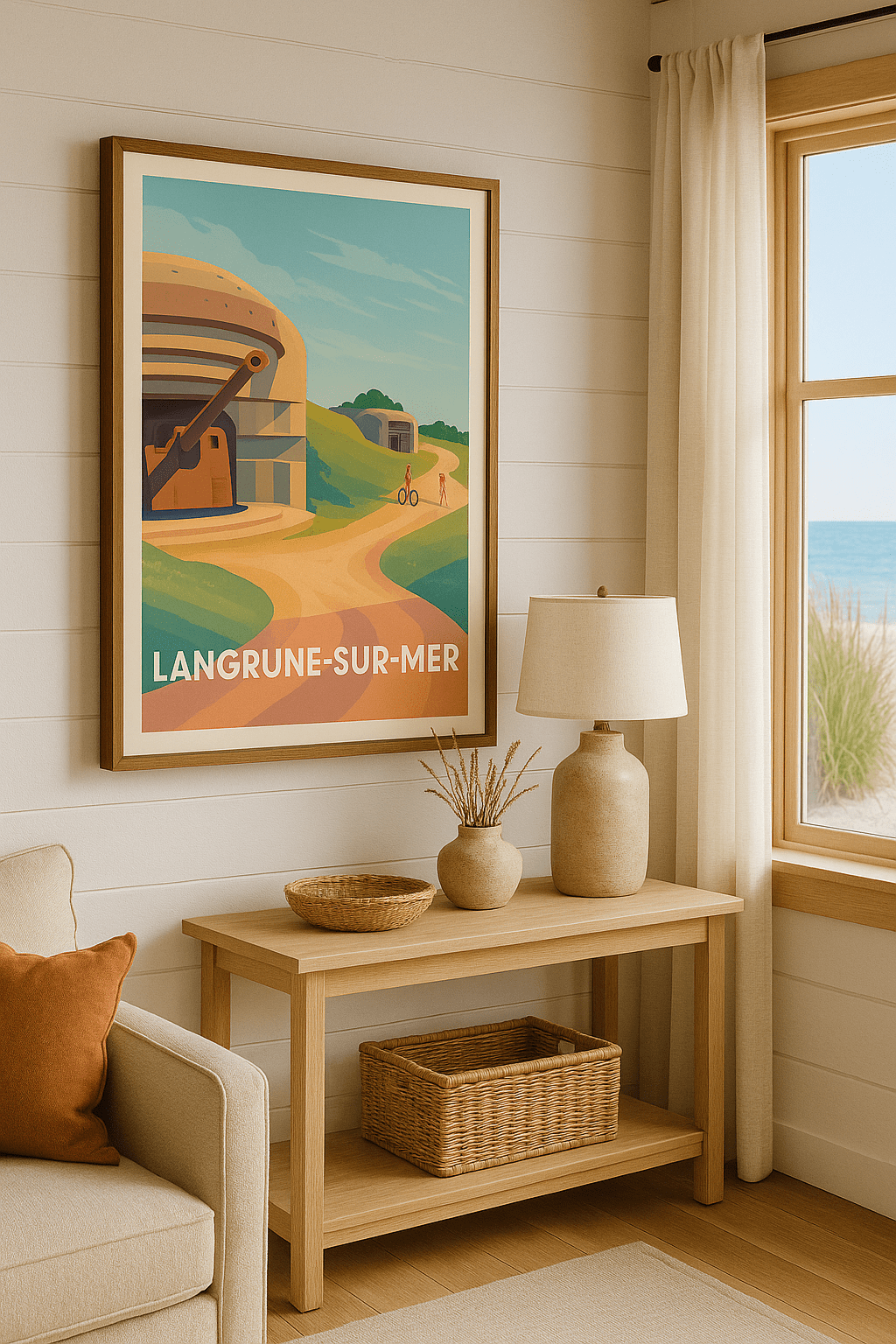 Calvados France Affiche de Langrune-sur-Mer - Histoire et nature en bord de mer