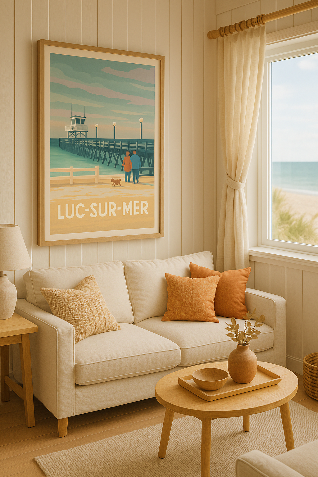 Calvados France Affiche de Luc-sur-Mer - Promenade au bord de l'océan