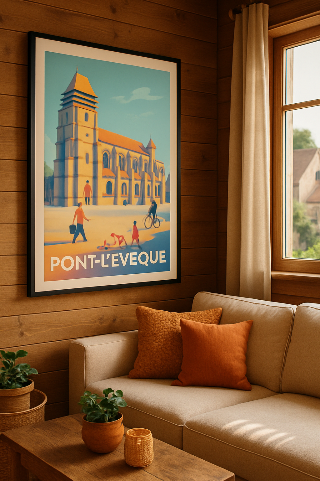 Affiche Pont-l'Évêque — Charme et sérénité au cœur de la ville · poster d'art de Pont-l'Évêque