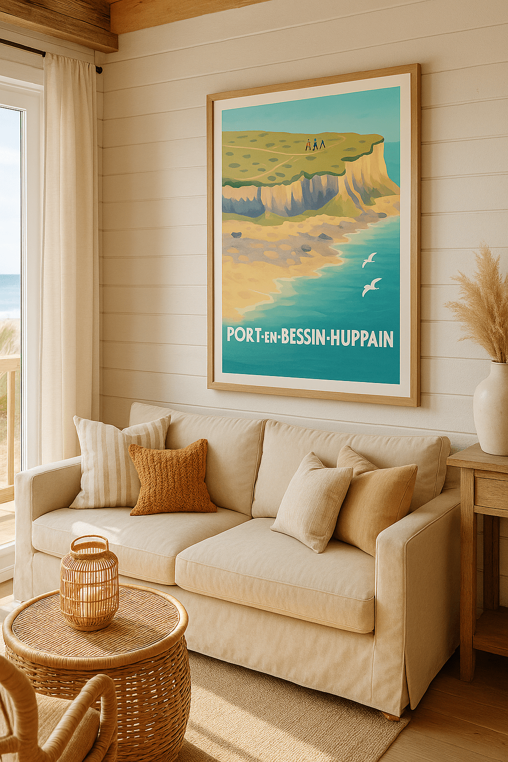 Affiche Port-en-Bessin-Huppain — Escapade Nature et Côte Sauvage · poster d'art de Port-en-Bessin-Huppain