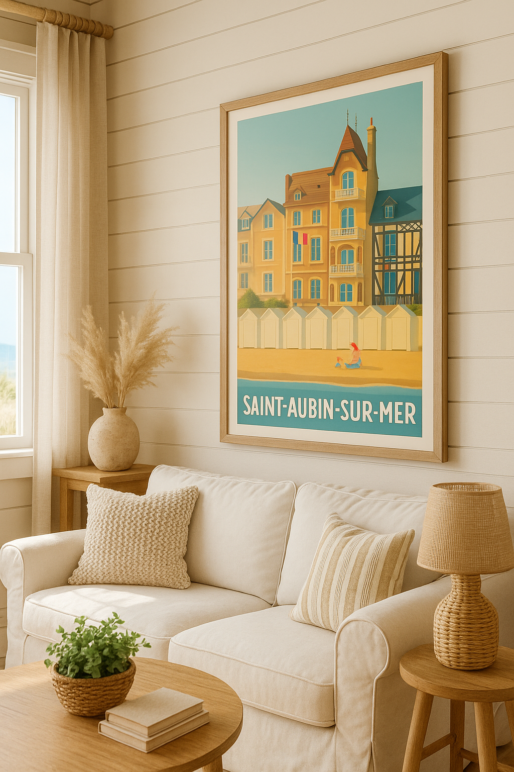 Saint aubin sur mer   Normandy   Illustration, Vintage Poster