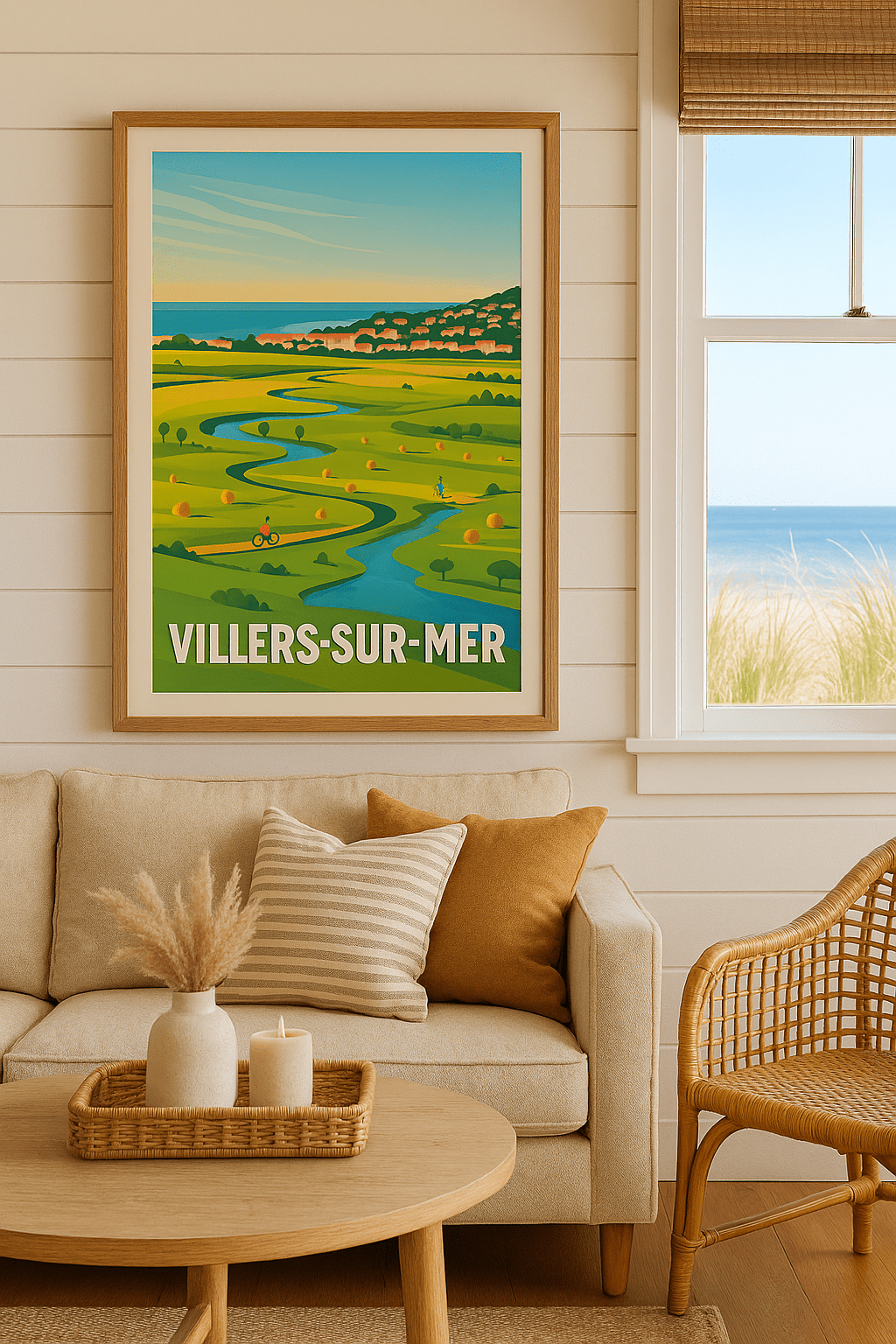 Calvados France Affiche de Villers-sur-Mer - Évasion bucolique en Normandie