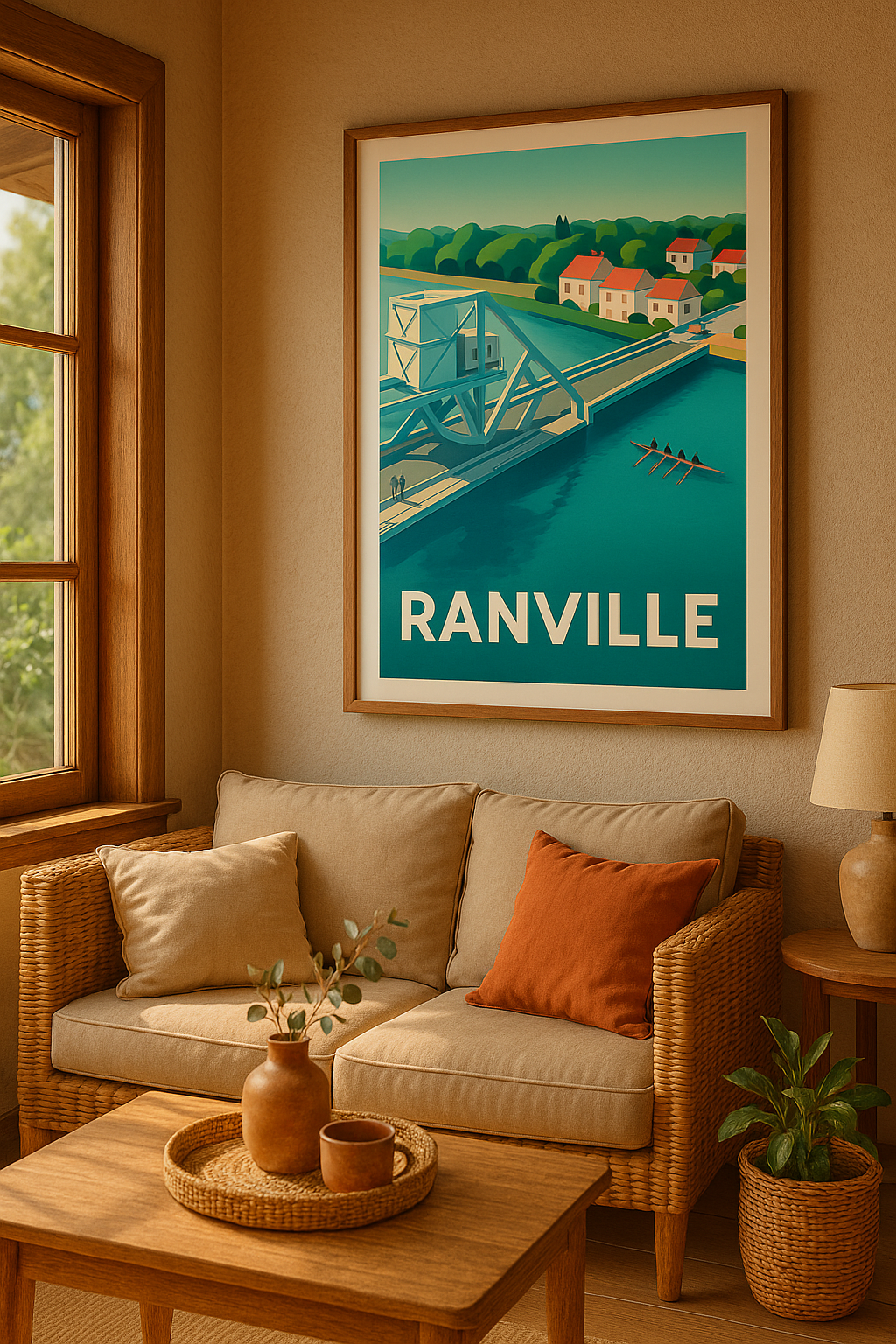 Affiche Ranville — Charme paisible au bord de l'eau · poster d'art de Ranville