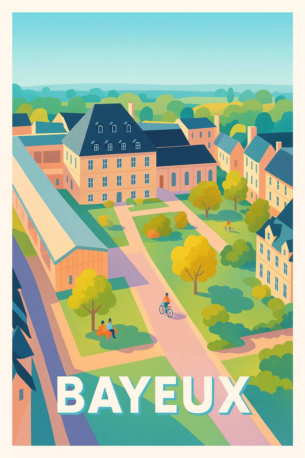 Calvados France Pas de Cadre / 20 × 30cm Affiche Bayeux - Charme et Sérénité Normande