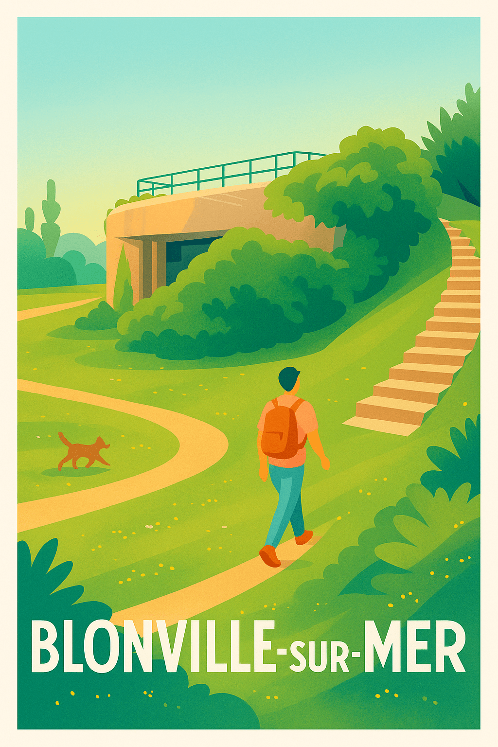 Calvados France Pas de Cadre / 20 × 30cm Affiche de Blonville-sur-Mer - Balade sereine au cœur de la nature normande