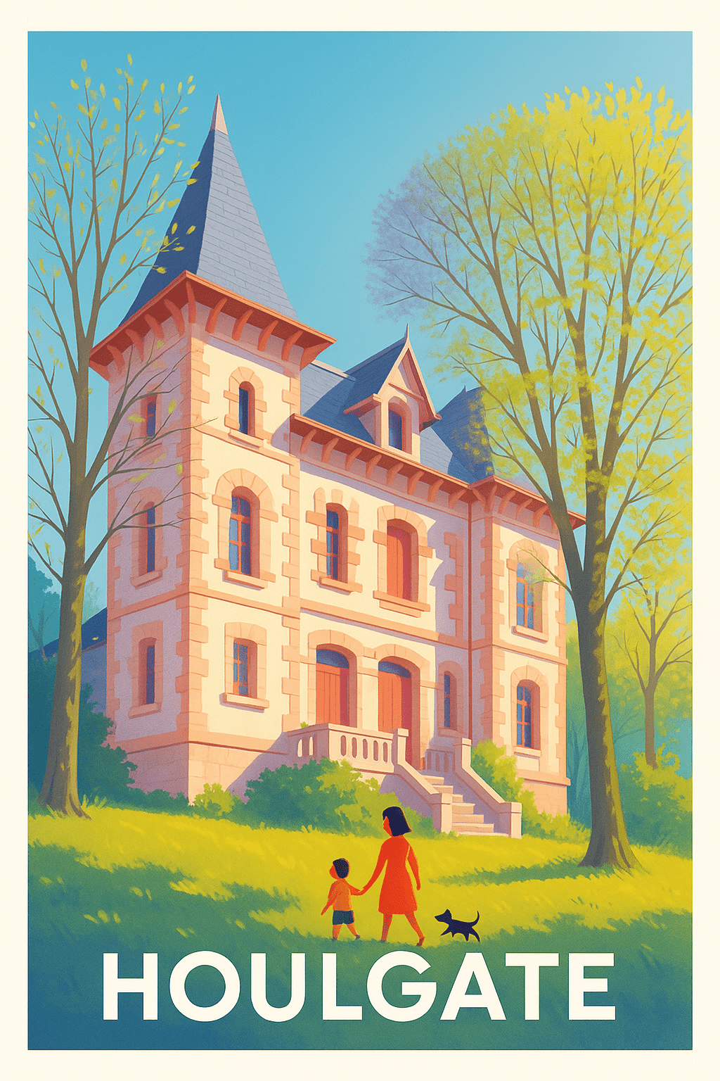 Calvados France Pas de Cadre / 20 × 30cm Affiche de Houlgate - Sérénité et charme normand