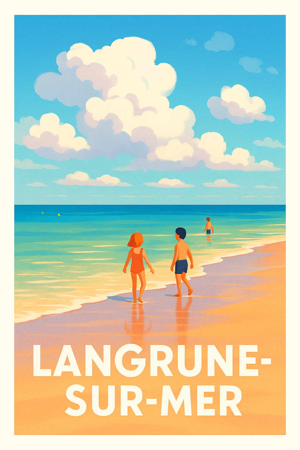 Affiche Langrune-sur-Mer — Douceur et sérénité balnéaire · poster d'art de Langrune-sur-Mer