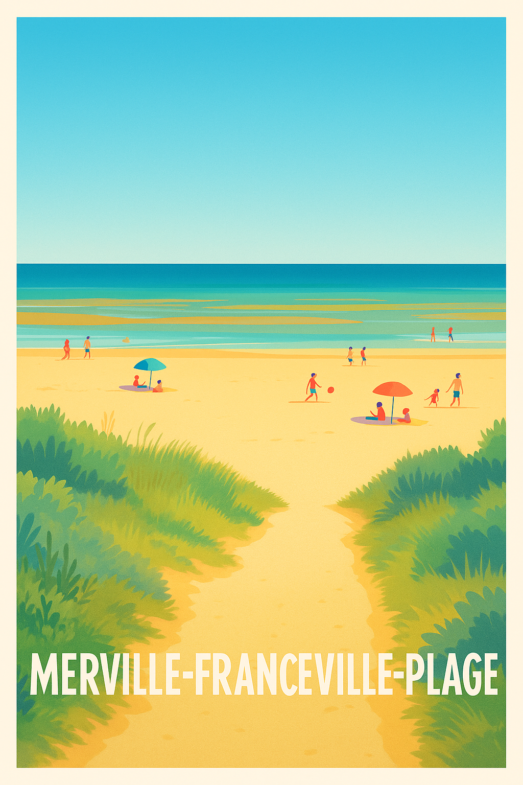 Affiche Merville-Franceville-Plage — Invitation à la sérénité balnéaire · poster d'art de Merville-Franceville-Plage