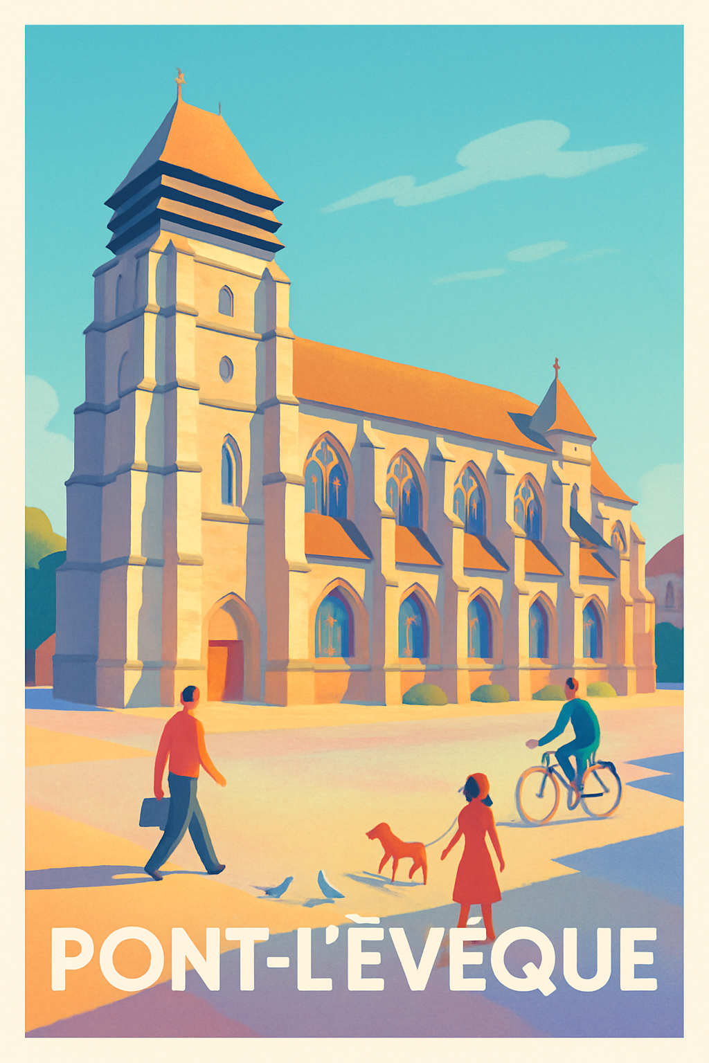 Affiche Pont-l'Évêque — Charme et sérénité au cœur de la ville · poster d'art de Pont-l'Évêque
