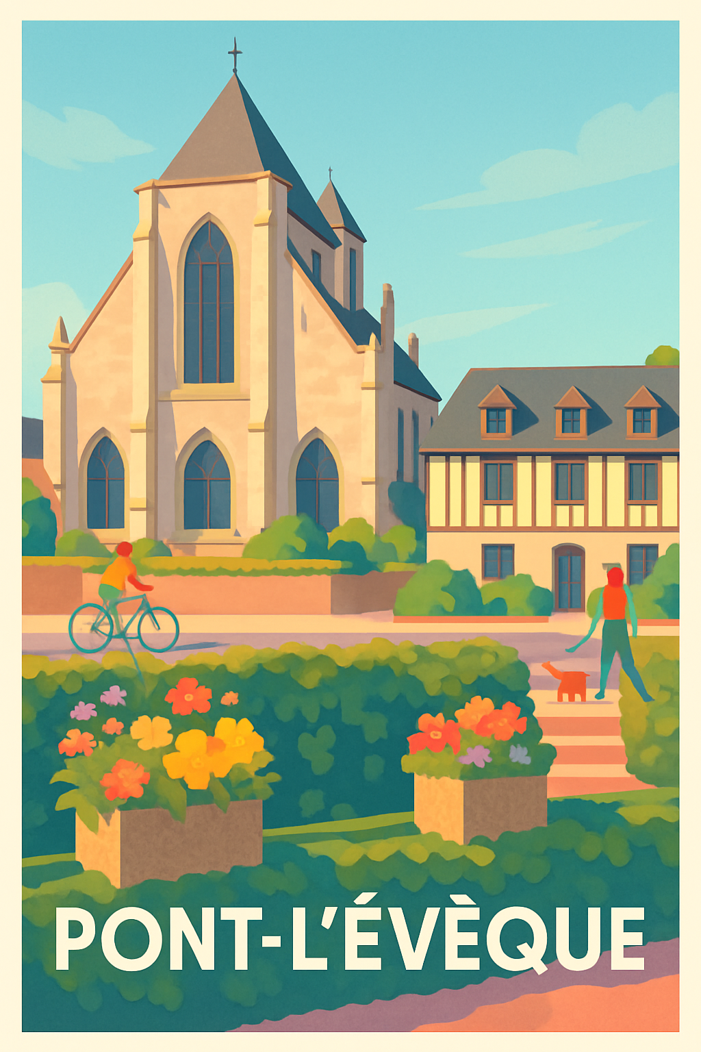 Calvados France Pas de Cadre / 20 × 30cm Affiche de Pont-l'Évêque - Charme et Sérénité Normande