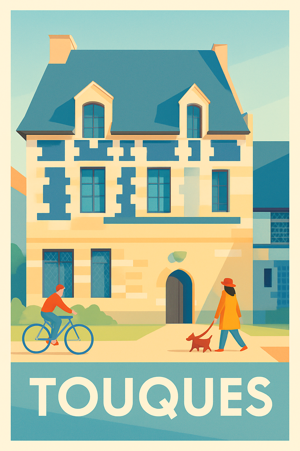 Calvados France Pas de Cadre / 20 × 30cm Affiche de Touques - Charme et douceur normande