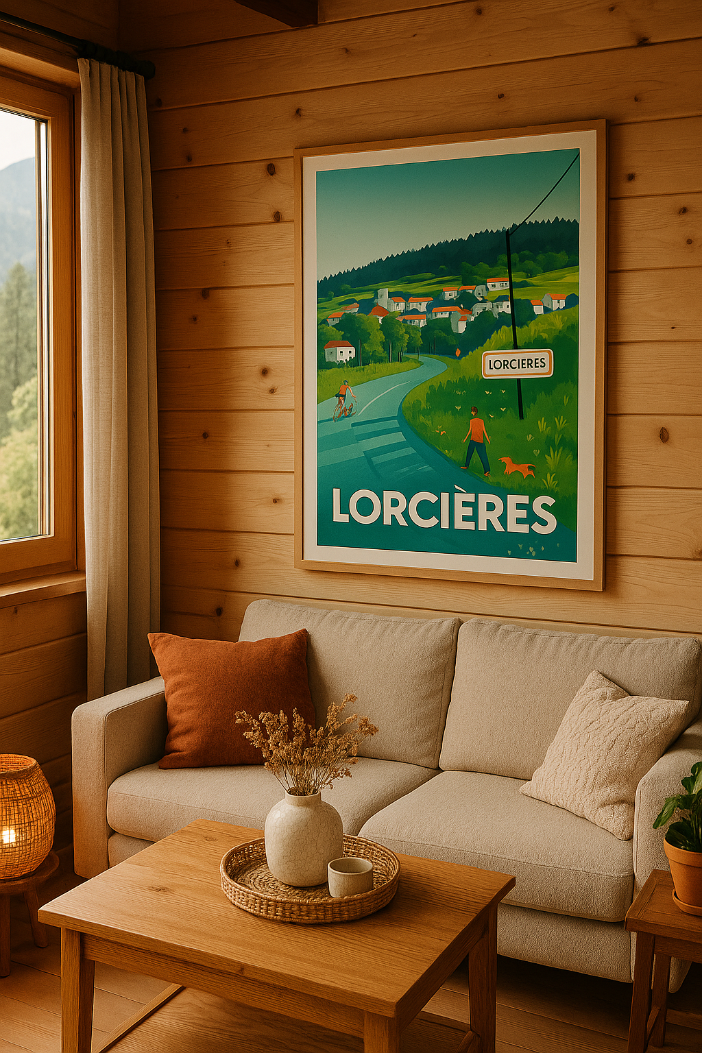 Affiche Lorcières — Charme et nature au cœur du village · poster d'art de Lorcières